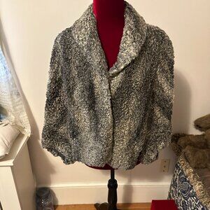 I. Fox Wms Curly persian Lamb Shawl jacket size med
